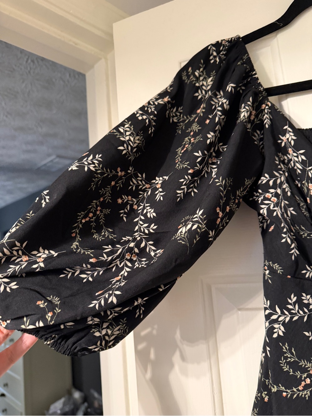 Mustard Seed Black Floral Tie-Front Mini Dress - Picture 5 of 10